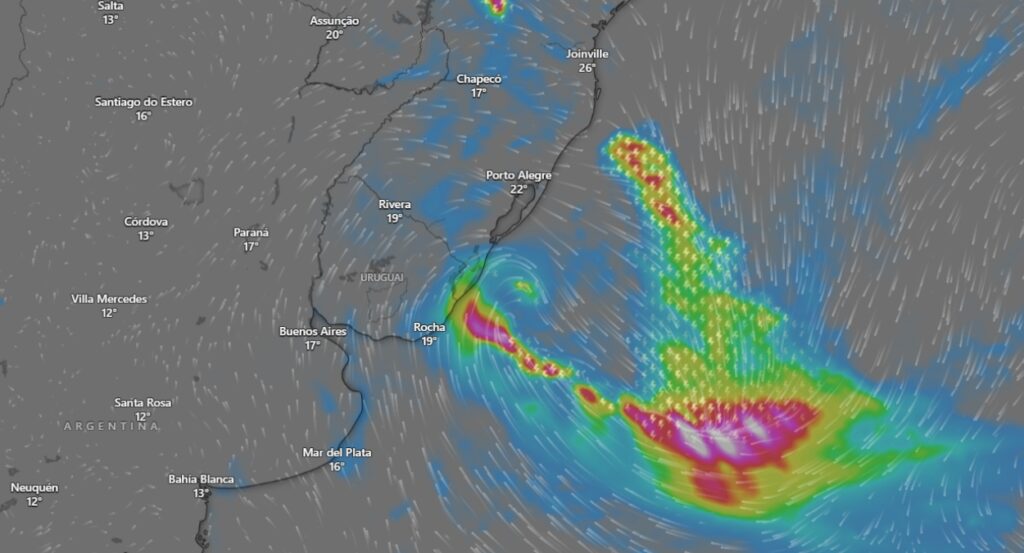 Ciclone Extratropical Ameaça o Rio Grande do Sul com Temporais e Ventos Fortes