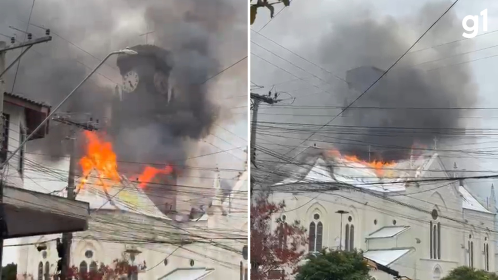 Incêndio Destrói Parte da Igreja Matriz de Flores da Cunha na Serra Gaúcha